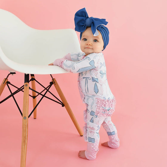 Samantha Bows RUFFLE ZIP Bamboo Sleeplies Little Outfit