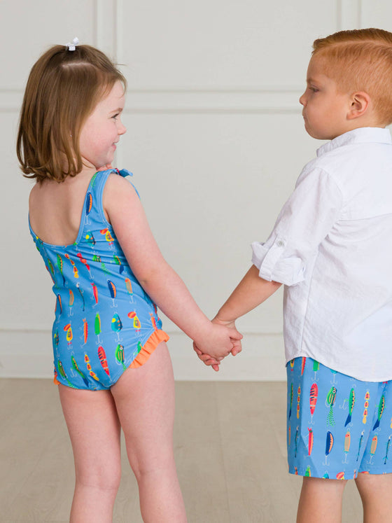 Gone Fishin Swim Trunks