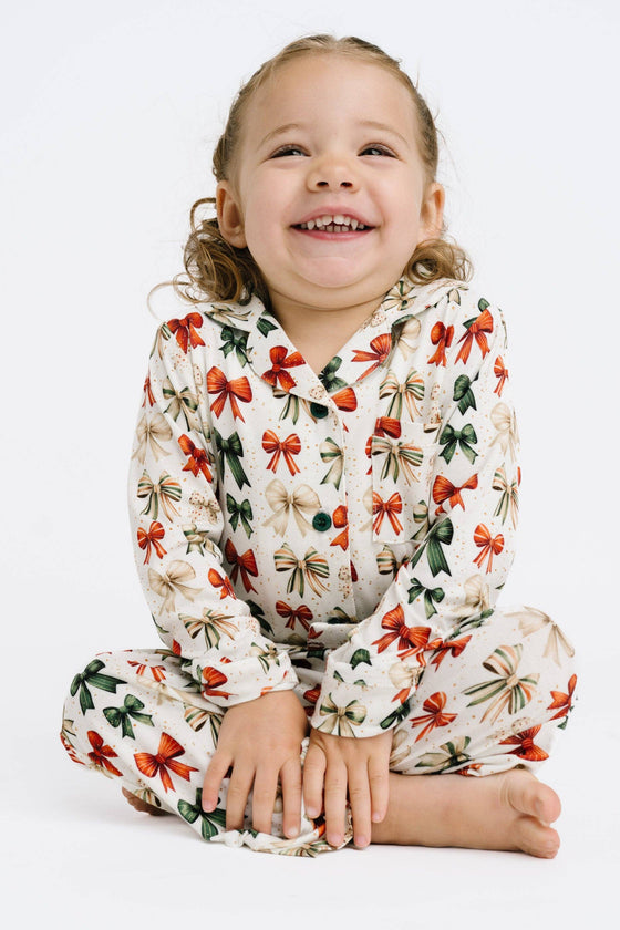 Holiday Bows Bamboo Button Up Set