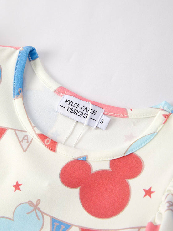 Mouse Printed Fourth of July Dress