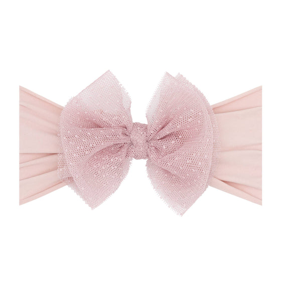 Baby Bling® Tulle FAB® soft nylon headband with tulle bow: Pleated Cherry
