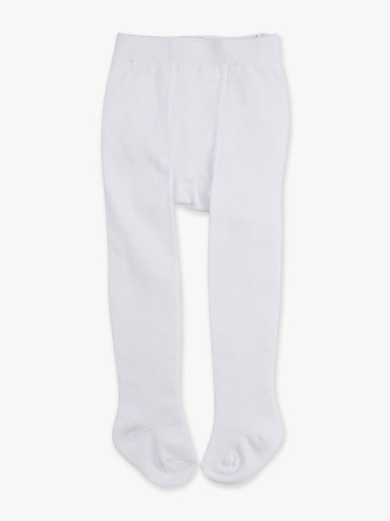 Girls White Footed RuffleButt Tights
