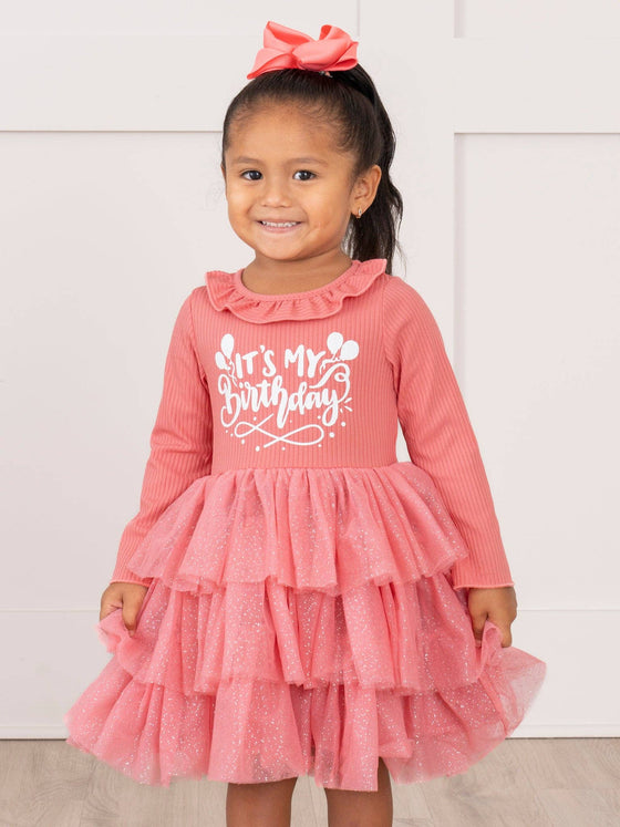 Blush Tiered Tulle Birthday Dress