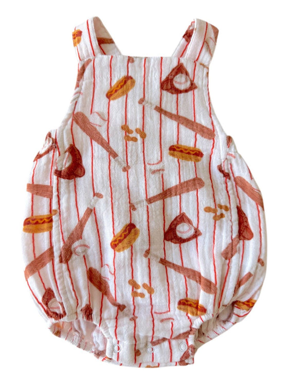 Muslin Retro Sunsuit, Baseball Game