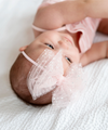 Baby Bling® Tulle FAB® Skinny nylon headband with tulle bow: Pleated Rose Quartz