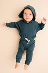 Navy Hoodie Romper Set