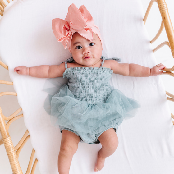 Baby Bling® Faux Silk Big Classic Bow on soft nylon headband: Ivory