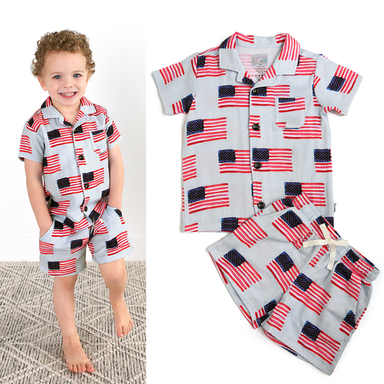 George Blue Flag ORGANIC COASTAL SET 4th of July