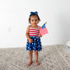 Quincy Stars & Stripes Smocked Tiered Tutu Bamboo 4th ofJuly