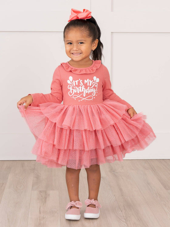 Blush Tiered Tulle Birthday Dress