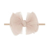 Baby Bling® Tulle FAB® Skinny nylon headband with tulle bow: Pleated Rose Quartz