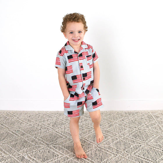 George Blue Flag ORGANIC COASTAL SET 4th of July