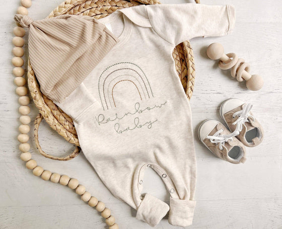 Neutral Tone Boho Rainbow Baby Outfit - Sweet Muted Rainbow: Romper Only