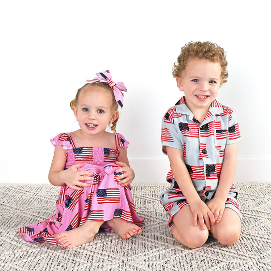 George Blue Flag ORGANIC COASTAL SET 4th of July