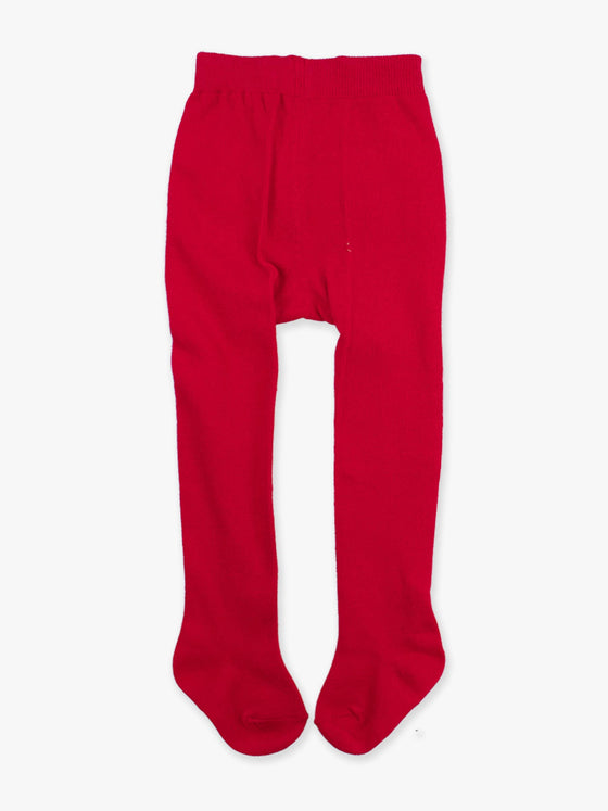 Girls Red Footed RuffleButt Tights