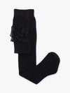 Girls Black Footed RuffleButt Tights