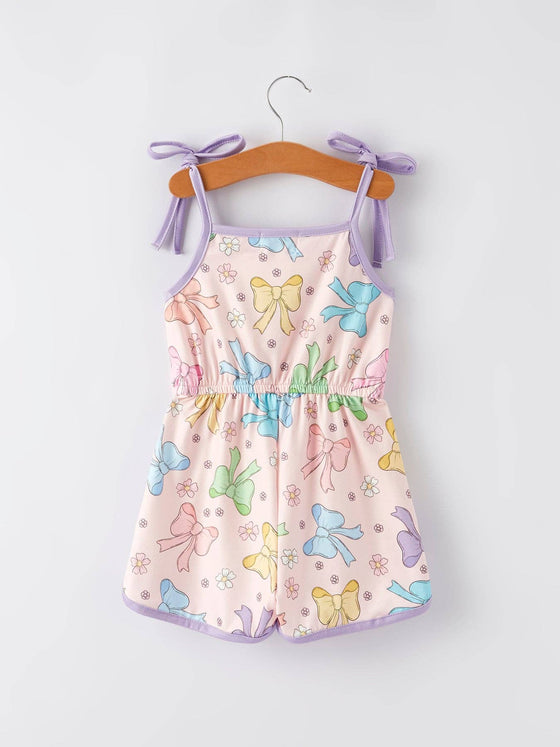 Bow Printed Romper
