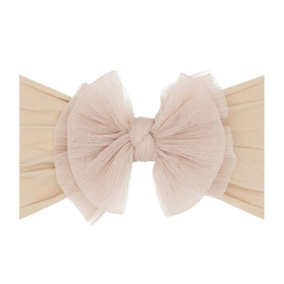 Baby Bling® Tulle FAB® soft nylon headband with tulle bow: Pleated Cherry