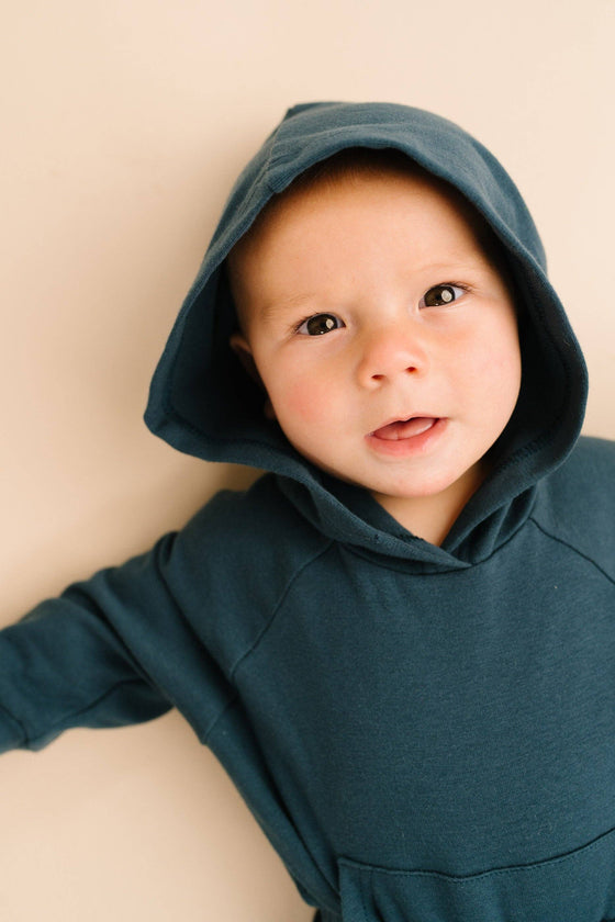 Navy Hoodie Romper Set
