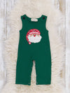 Sleepy Santa Embroidered Overall Romper Set