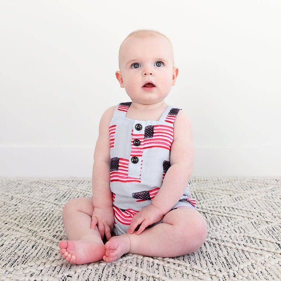 George Blue Flag Organic Coastal Coveralls 4th of July