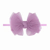 Baby Bling® Tulle FAB® Skinny nylon headband with tulle bow: Pleated Rose Quartz