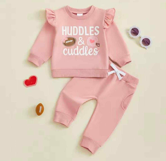 Huddles & Cuddles 2-Piece Pink Ruffled Girl Set