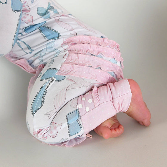 Samantha Bows RUFFLE ZIP Bamboo Sleeplies Little Outfit
