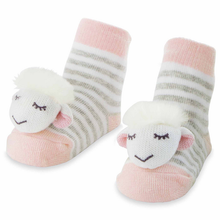  Rattle Toe Pink Sheep Baby Socks