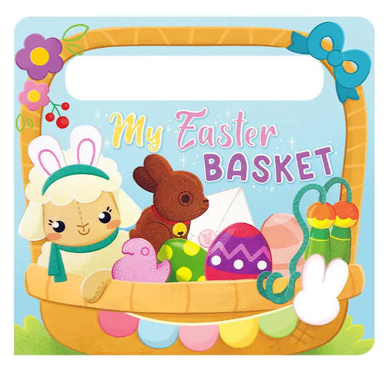 My Easter Basket- Children's Sensory Touch and Feel Board Boo with Handle