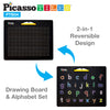 Picasso Tiles Large Double Sided Magnetic Drawing Board- Lower Case Letters and Freestyle