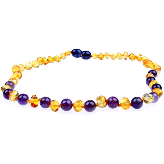 Amber Teething Necklace-Amethyst