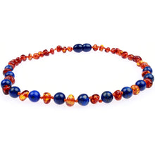  Amber Teething Necklace -Lapis Lazuli