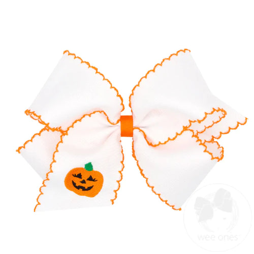 King Moonstitch Embroidered Jack-O-Lantern Bow