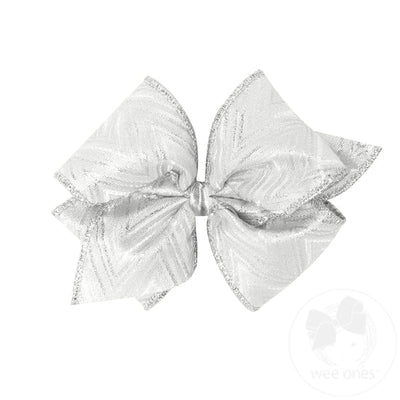 King Glitzy Holiday Bow- Silver
