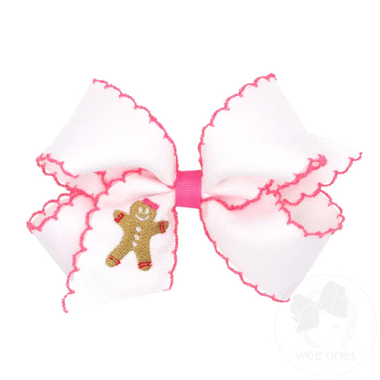 King Moonstitch Embroidered Bow- Gingerbread