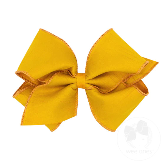 King Dupioni Silk and Crosgrain Overlay Bow- Special Gold