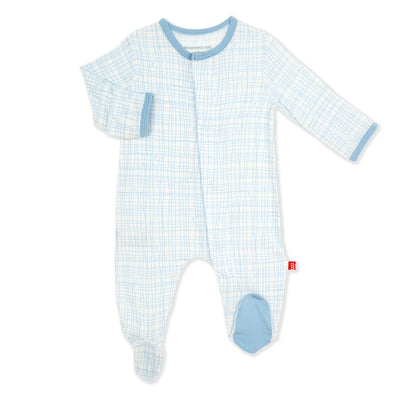Greenwich Plaid Modal Magnetic Footie