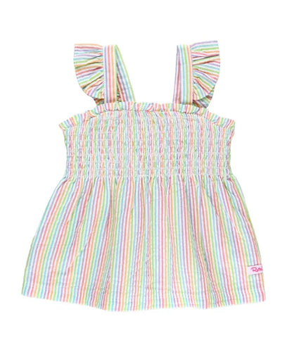 Rainbow Seersucker Smocked Tank Top