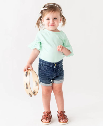 Medium Wash Girls' Stretch Denim Shorts