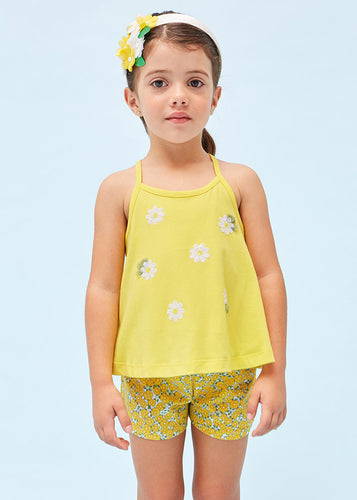 2-Piece Applique Cotton Set-Yellow Daisy