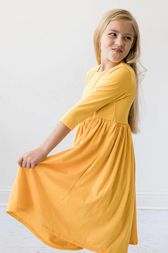 Golden Yellow Twirl Dress