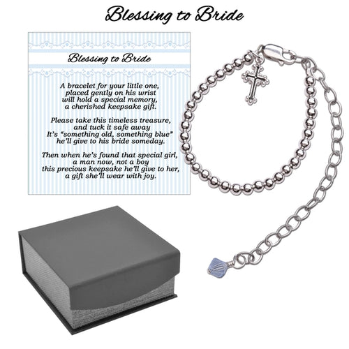 Boy's Blessing to Bride Sterling Silver Christening Bracelet