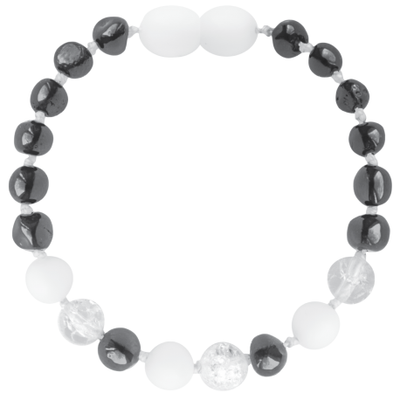5.5" Gemstone Cherry, Crystal, White Shell Bracelet