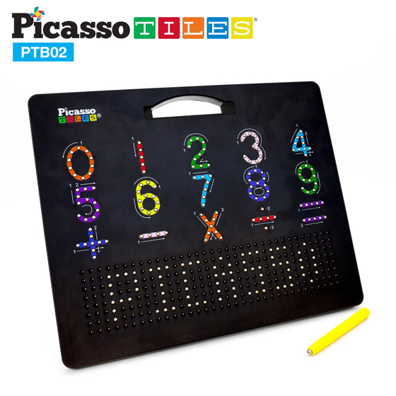 PicassoTiles Numbers Double Sided 12"x10" Magnetic Drawing Board