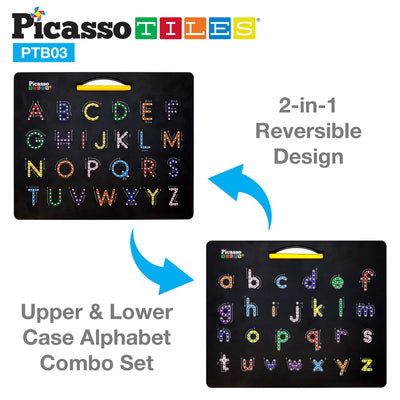Picasso Tiles Double-Sided Drawing Board Upper & Lower Case Letters