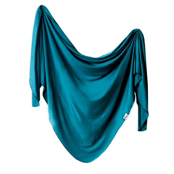 Knit Swaddle Blanket-Steel