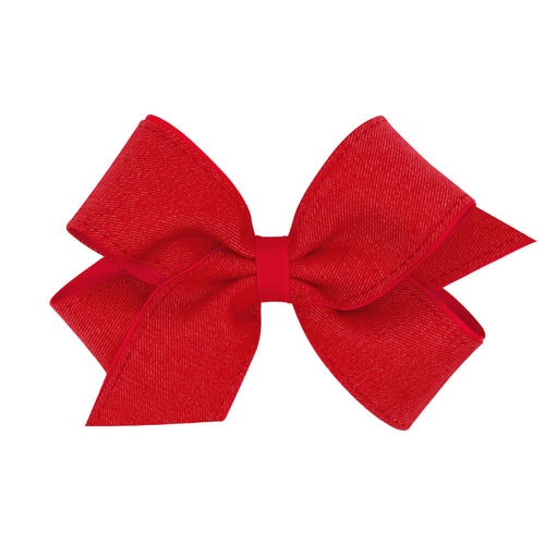 Medium Colored Denim Bow-Red