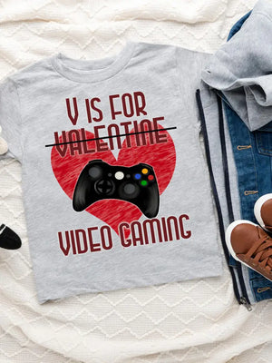 V is For Video Game Valentine's Tee