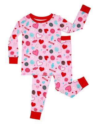 Pink Sweet Valentine Two-Piece Bamboo Viscose Pajama Set